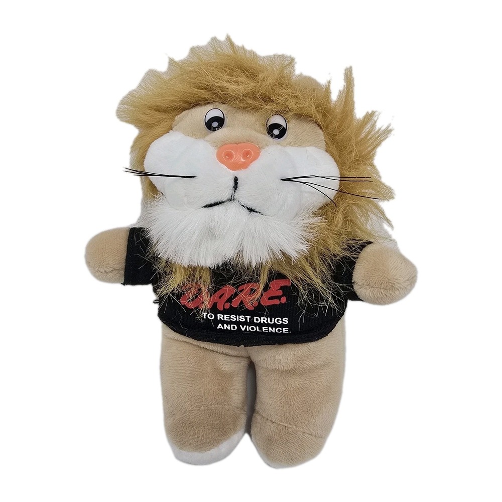 Vintage DARE Daren Anti-Drug Plush Lion Small 6" Stuffed Animal‎